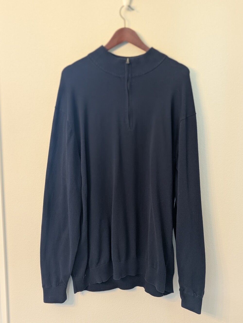 Cutter &‎ Buck 1/4 Zip Men's 3X TALL Pullover Cotton Blend Blue Sweater
